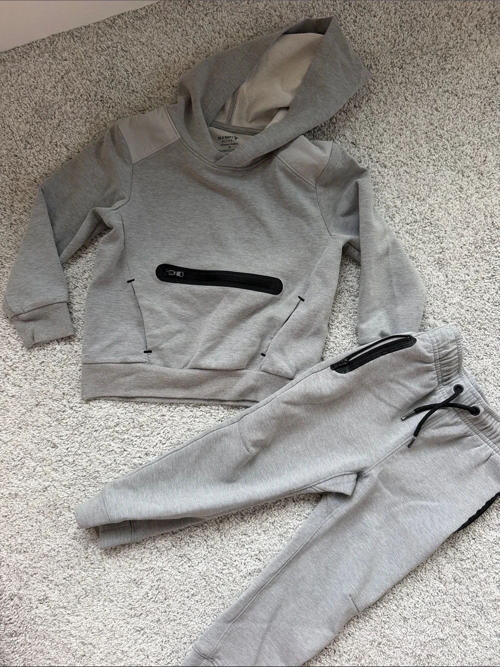 Old Navy Light Gray Kids Hoodie & Jogger Set